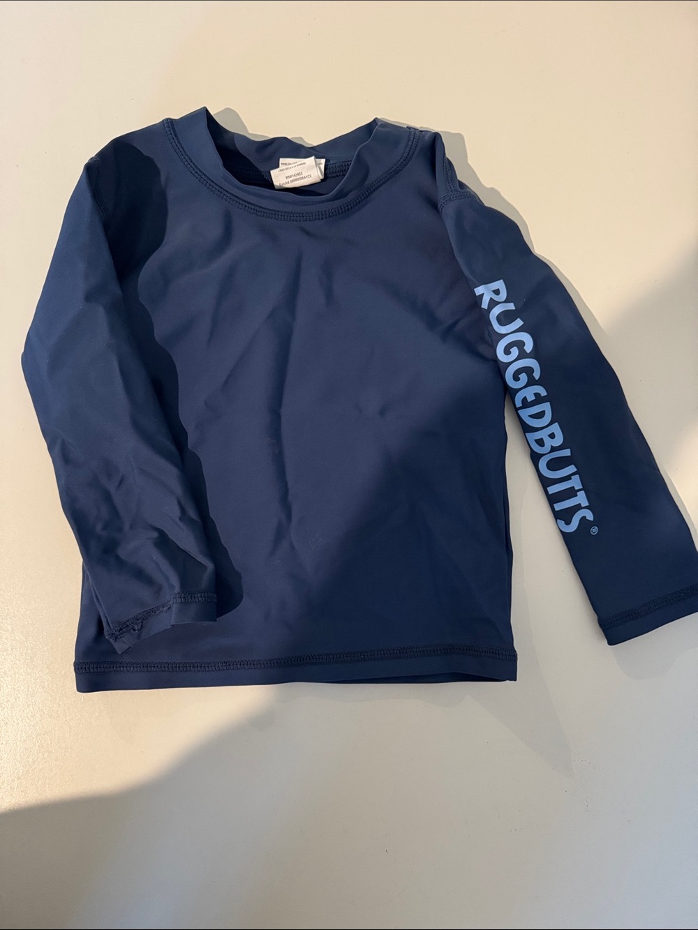 RuggedButts Navy Long-Sleeve Rash Guard for Kids 12-18 Months